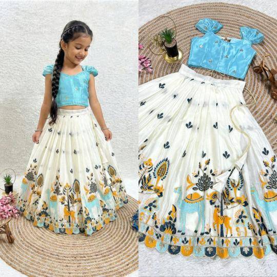 Trending Sequins Embroidered with Beautiful Work Cotton Kids  Bulk clothing suppliers in india